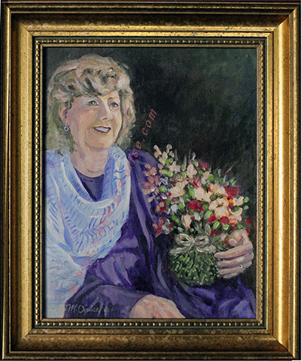 lady with flowers